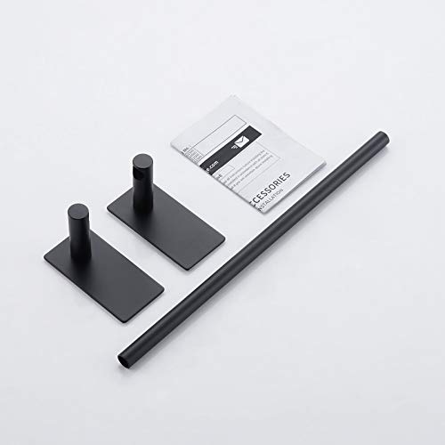KES 12-Inch Towel Bar for Bathrooms, Adhesive Hand Towel Holder, Wall Mounted No Drill SUS 304 Stainless Steel Matte Black, A7000S30-BK - color: Matte Black, size: 12 Inch