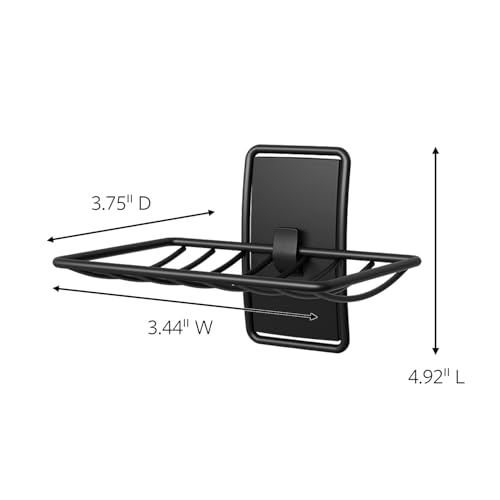 Command Soap Dish, Matte Black, 1 Holder, 2 Strips | For Bathroom Organization, Water Resistant, Damage-Free Hanging with Adhesive Strip, No Tools - color: Matte Black