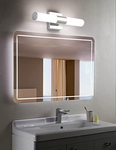 Bathroom Vanity Light Fixture, 16" Inches 8W 6000K Chrome LED Mirror Lights for Bathroom Wall Sconces Bar Lighting - size: 16 in-8W-6000K