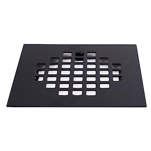 Westbrass D206PS-62 4-1/4" Square Grate Shower Drain Cover with 2" SCH 40 PVC Drain Pipe, Matte Black - color: Matte Black
