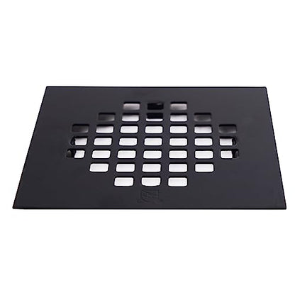 Westbrass D206PS-62 4-1/4" Square Grate Shower Drain Cover with 2" SCH 40 PVC Drain Pipe, Matte Black - color: Matte Black