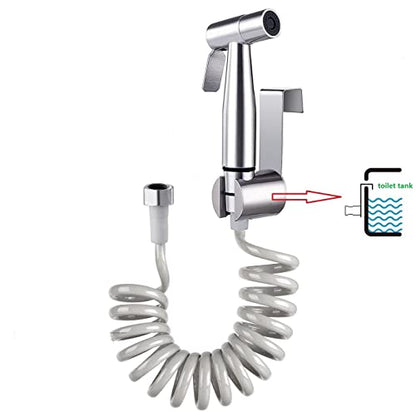Handheld Bidet Sprayer for Toilet,Bidet Sprayer Holder,Hook Silver | Bidet Sprayer Holder for Handheld Shower Wand, Diaper Sprayer,Stainless Steel Bidet Holder - color: Silver