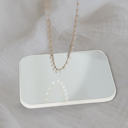 2Pcs Table Desk Vanity 8-Inch Makeup Mirror, Simple Portable Travel Mirror with Stand, Standing and Wall Hanging Dual-use White - color: 2pcs-white