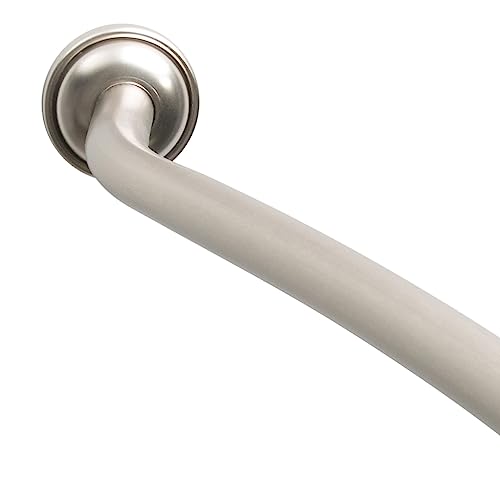 Bath Bliss Curved Shower Rod | Adjustable 42"-72" Inch | Bathroom Shower Curtain and Liner Rod | 33% More Space | Wall Mounted | Easy Installation | Iron | Satin - color: Satin