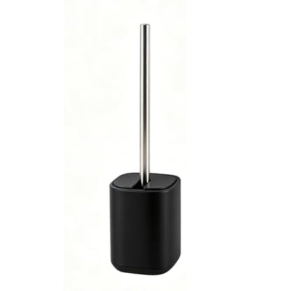 Toilet Brush and Holder Set Toilet Bowl Brush Stainless Steel Automatic Open lid Toilet Bowl Cleaner Brush Set Toilet Scrubber Kit Toilet Cleaning Brush for Bathroom - color: Black
