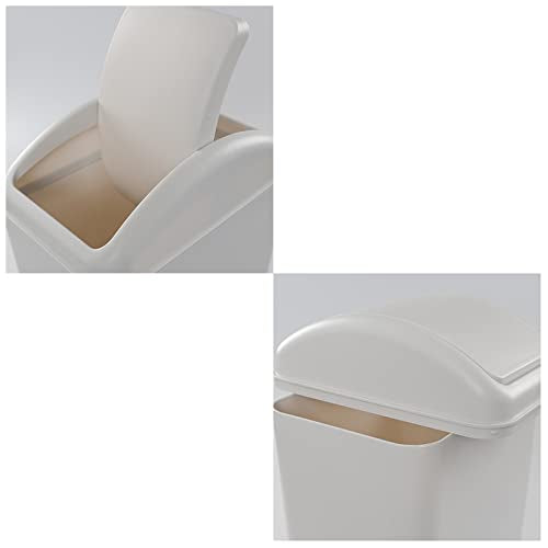 Obstnny 14 L / 3.5 Gallon Slim Plastic Trash Can for Narrow Spaces at Bathroom or Office, Bedroom, R