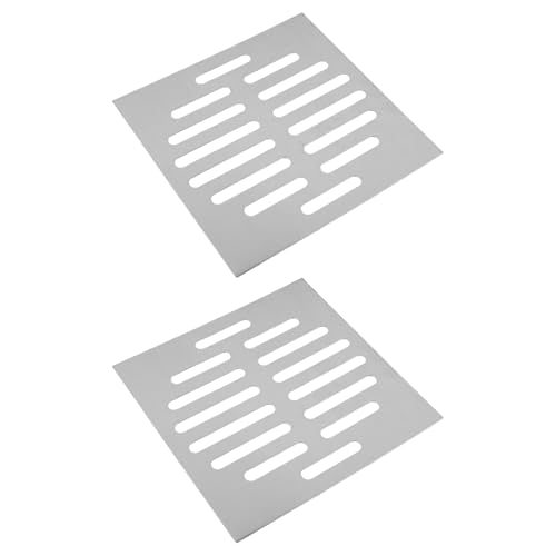 2pcs Drain Cover Grates 6" x 6" Stainless Steel Square Drainage Grate Cover | Replacement Floor Drain Strainer for Shower, Bathroom Floor, Balcony, and Outdoor Garden Drains - size: 6" x 6"