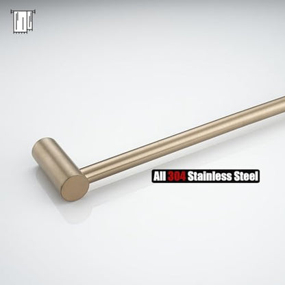 JQK Towel Bar Champagne Bronze, 18.5 Inch 304 Stainless Steel Thicken 0.8mm 2 Pieces Towel Rack Bathroom Wall Mount, Useable Length 16 Inch, TB610L16-CB - color: Champagne Bronze, size: 16.5 Inch