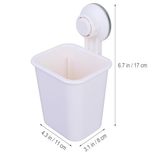 1pc Suction Cup Toothbrush Holder: Punch Free Toothpaste Rack Simple Wall Toiletries Organizer (White) - color: White