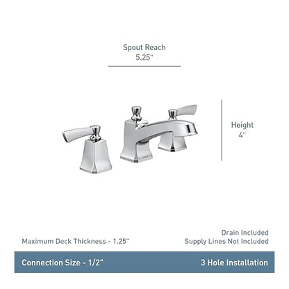 Moen Conway Spot Resist Brushed Nickel Two Handle Widespread Bathroom Sink Faucet with Valve Included, 84926SRN