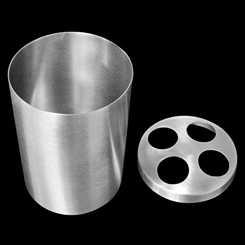 Stainless Steel Toothbrush Cup Holder Round Metal Tumbler Cup for Bathroom Vanity Countertops Rinsing, Drinking, Storing Dental Accessories and Organizing Makeup Brushes