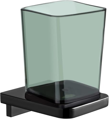 ECKOREA® Matte Black Tumbler Holder ECK-405C-BK, Tumbler Included, Durable Zinc Alloy, Wall-Mounted, Screw-in - size: ECK-405C-BK