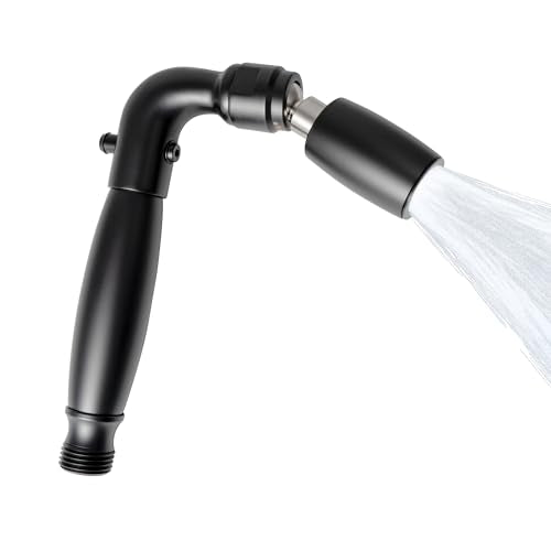 High Sierra® Solid Lead-Free Metal Handheld Shower Head, Built-in Trickle Valve, Patented single Nozzle Never Clogs. Shower Hose and Holder Not Included. Low Flow 1.8 GPM. Matte Black - color: Matte Black w/ Nylon Insert, size: 1.8 GPM