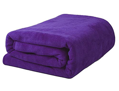 MYLSMPLE Microfiber Luxury Bath Sheet Extra Large Bath Towel Fast Drying Beach Towel (36 Inch X 72 Inch, Purple) - color: Purple