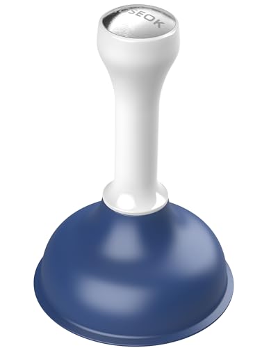 ROSEOK Sink Plunger, Mini Plunger with Short Handle, Powerful Small Plunger | For Bathroom Sinks, Kitchen Sinks, Tubs, Shower Drains, Navy Blue