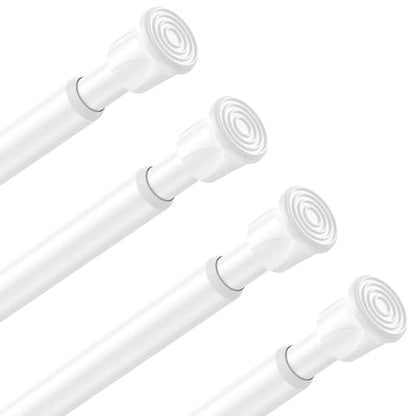 Spring Tension Curtain Rod 28-48 Inch, 4 Pack Tension Rods, White | No Drill, PVC Anti-Slip Caps, Rust Resistant, Stylish, Cost Effective, Fits Window Kitchen Curtain Doorway Bathroom Closet - color: White, size: 28-48 inch-4Pack