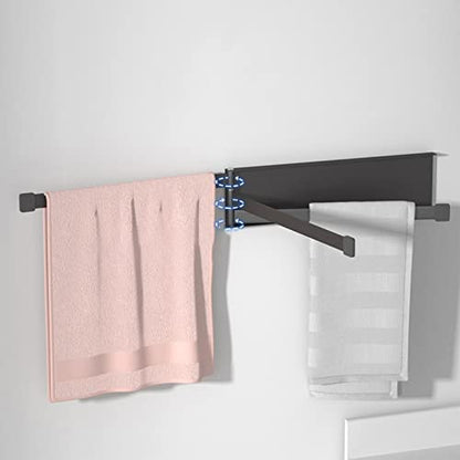 Swivel Towel Bar Hanging Rod Mounted Rack Arms for Bathroom Organizer - color: E