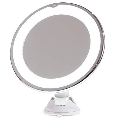 SOLUSTRE Magnifying Led Lighted Makeup Mirror Suction Cup Portable Vanity Mirror for Bathroom and Travel Compact Design for Easy Carrying and Natural Lighting