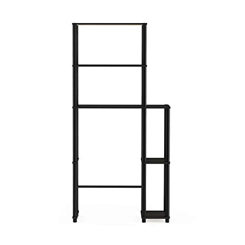 Furinno Turn-N-Tube Over The Toilet Storage, 5 Shelves Bathroom Organizer Space Saver Rack, Espresso/Black - color: Espresso/Black, style: Side Rack