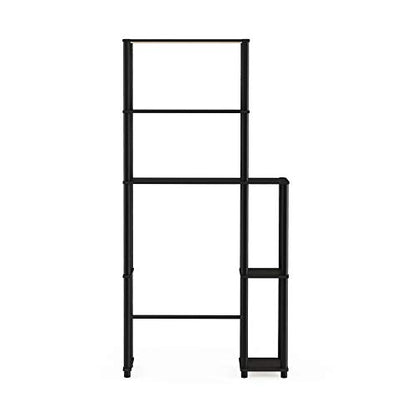 Furinno Turn-N-Tube Over The Toilet Storage, 5 Shelves Bathroom Organizer Space Saver Rack, Espresso/Black - color: Espresso/Black, style: Side Rack
