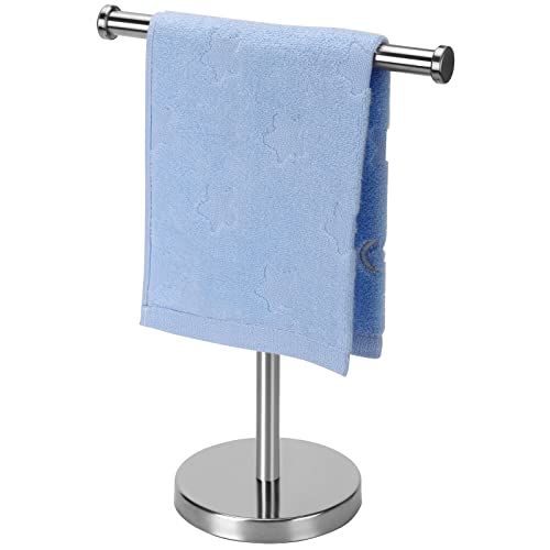 Kalitro Towel Rack Hand Towel Stand, Bathroom Hand Towel Holder Stand with Heavy Base, SUS304 Stainless Steel Brushed Nickel - color: Silver