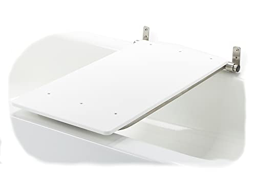 Bathtub Seat for Seniors & Adults - Folding Wall Mount Bench / ADA Bathroom Safety Assist / 304 Stainless Steel / HDP High-Density Polymer / 32" x 15"