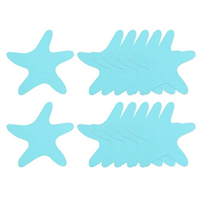 12pcs Non Slip Bathtub Stickers Bath Shower Floor 3.86" Anti-Slip Sticker Tape Starfish Style Decals for Bathroom Kitchen Bathtub Treads Stairs, Blue