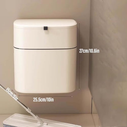 YSUEFIJO Mounted Trash Can with Lid, Wall Hanging Garbage Bin for Kitchen Bathroom Office, Cabinet Door Waste Basket, Space Saving Rubbish Container, Practical Hanging Structure and Easy Use