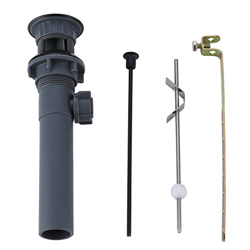 WOWOW Bathroom Drain Assembly Stopper with Lift Rod for Bathroom Faucet Vanity Sink Pop-Up Drain Stopper Assembly with Lift Rod and Overflow,Black - color: Matte Black, style: Style B: lift rod drain