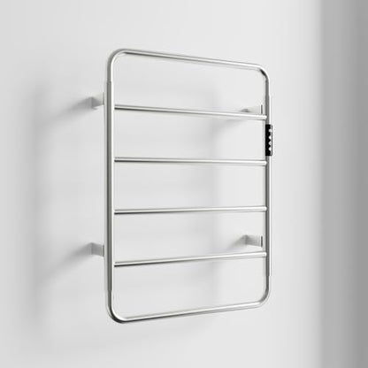 Towel Warmer, Stainless Steel Heated Towel Racks for Bathroom, 6 Bars Wall Mounted Towel Heater with Intelligent Touch Screen Timer & Temperature Adjustment, Plug-in/Hard-Wired, Brushed Nickel - color: Brushed Nickel, size: 6-Bar