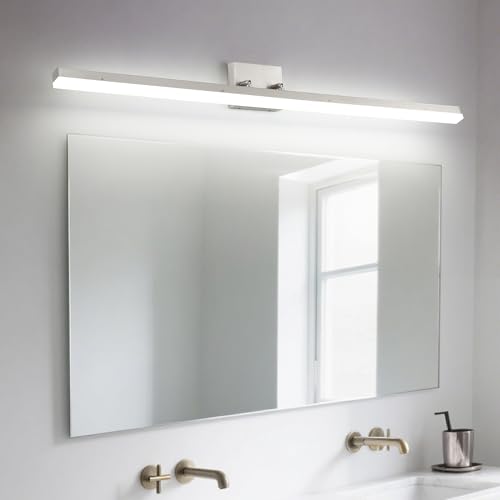 36 inch LED Modern Bathroom Vanity Lighting Fixtures Over Mirror, Brushed Nickel Adjustable Makeup Vanity Light Bar Dimmable 36W 5000K Cool White - color: Nickel-36 Inch 5000k