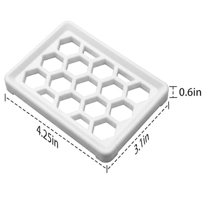 Honeycomb Silicone Soap Dish, Self Draining Soap Holder with Raised Grid Design, Non Slip Soap Saver Tray, Quick Dry Soap Dish for Bathroom Kitchen Sink Shower, White & White - color: White