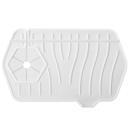 Silicone Sink Splash Guard, Multifunction Faucet Splash Guard, White Kitchen Faucet Mat for Kitchen and Bathroom Sink