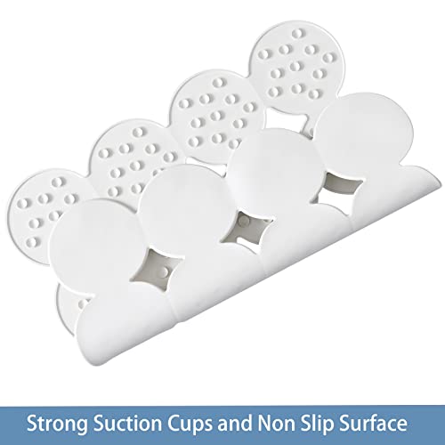Webos Square Shower Mat Nonslip - Rubber Bathtub Mat with Suction Cups for Inside Shower Bathroom Floor (White, 21X21”) - color: White