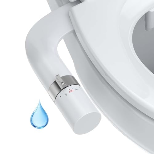 Toilet Bidet Attachment, Non-Electric Dual Nozzle (Feminine/Bidet Wash), Self-Cleaning Fresh Cold Water Sprayer Bidets for Toilets with Adjustable Water Pressure (Rotary Toggle, Chrome) - color: Rotary Toggle, Chrome