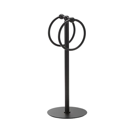 Adjustable Black Towel Rack,Freestanding Bathroom Towel Holder - color: Matte Black