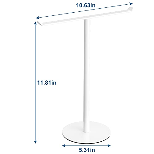 White T-Shaped Hand Towel Holder Stand for Countertops, Stainless Steel | Countertop rack for bathrooms and kitchens; organizes hand towels, headbands and other lightweight items. - color: White
