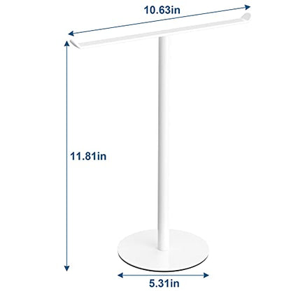White T-Shaped Hand Towel Holder Stand for Countertops, Stainless Steel | Countertop rack for bathrooms and kitchens; organizes hand towels, headbands and other lightweight items. - color: White