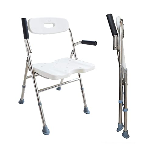 Elderly Assis Medical Shower Bath Seat Adjustable Shower Chair Portable Bath Seat Shower Chair Seat Bench for Seniors Disabled Injured with Handle - color: Shower Chair 202-8f