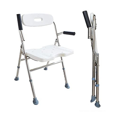 Elderly Assis Medical Shower Bath Seat Adjustable Shower Chair Portable Bath Seat Shower Chair Seat Bench for Seniors Disabled Injured with Handle - color: Shower Chair 202-8f