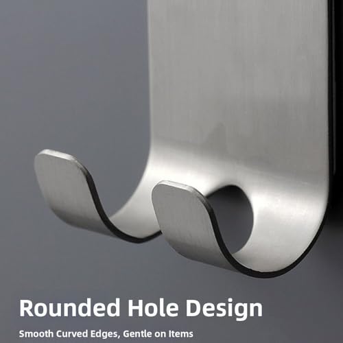 Self Adhesive Razor Holder Hanger with Double Hook Stainless Steel Shower Hook for Razor 2 Pack(Silver) - color: Silver