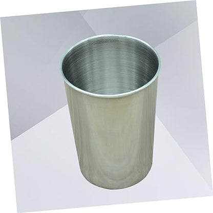 ULTECHNOVO 2pcs Stainless Steel Tumbler Cup Multi Use Bathroom Drinking Brushing Cups Silver Finish for Water Juice and More Easy to Clean - size: 6X6cm