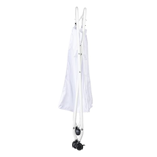 Household Essentials Rolling Laundry Hamper, Heavy Duty Canvas Bag, 2 Load Capacity, Foldable Frame, White Bag with Velcro Fasteners, White - color: White/White
