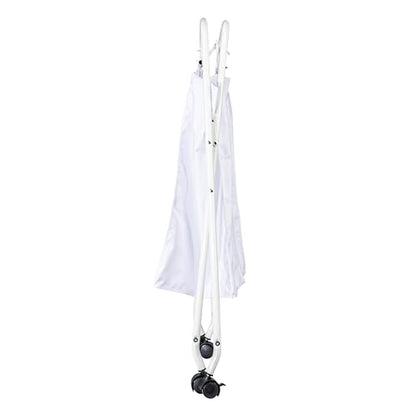 Household Essentials Rolling Laundry Hamper, Heavy Duty Canvas Bag, 2 Load Capacity, Foldable Frame, White Bag with Velcro Fasteners, White - color: White/White