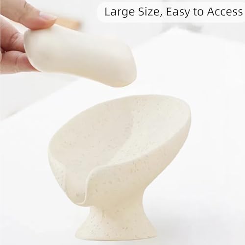 Bar Soap Holder, Soap Dish for Shower, Self Draining Soap Dish,Travertine Style Soap Holder, Used for Sinks, Bathrooms, Showers,Kitchens (White Limestone) - color: White Limestone