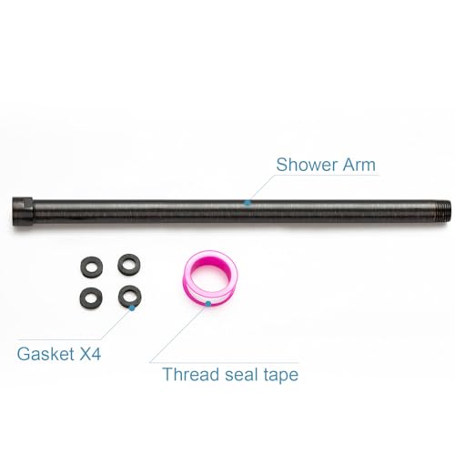 OFFO Shower Head Extension Arm 16 in, Oil Rubbed Bronze Shower Arm Extension Shower Head Extender Made of 305 Stainless Steel Shower Pipe Extension - color: Oil Rubbed Bronze, style: 16 in