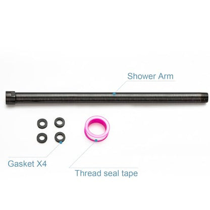 OFFO Shower Head Extension Arm 16 in, Oil Rubbed Bronze Shower Arm Extension Shower Head Extender Made of 305 Stainless Steel Shower Pipe Extension - color: Oil Rubbed Bronze, style: 16 in