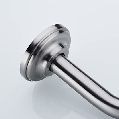 6 Inch Brushed Nickel Shower Arm and Flange Angled Head Pipe | Stainless Steel Wall Mounted Curved Gooseneck, Bathroom Extension Shower Neck - color: Brushed Nickel, style: 6 inch