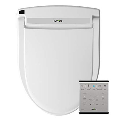 J-2R Smart Electric Bidet for Toilet Seat,Fits Round toilet,Warm water,Heated bidet toilet seat,Remote Control,Heated Dryer, hild Function,Stainless Steel Self-Cleaning Nozzle,LED Night Light - size: Round w/Remote