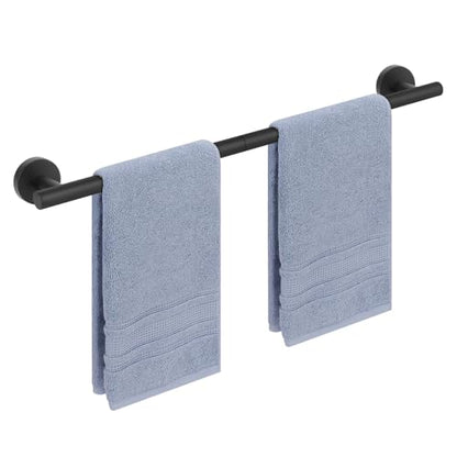 Livabber Bath Towel Bar, 304 Stainless Steel Towel Rack, Heavy Duty Towel Holder Wall Mounted for Bathroom/Kitchen, Usable Hanging Length-20.9 Inch, Total Length-23.7 Inch (Black) - color: Black, size: 24 Inch